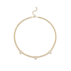 Big Win 14K Yellow Gold Curb Chain with Pave Diamond Charms