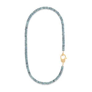 Waterfall Aquamarine Jumbo Gemstone Fixed 18.00" Necklace