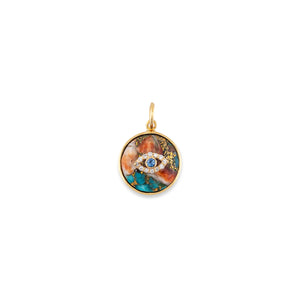 Eyeconic Tortoise Turquoise Disk with Diamond Evil Eye