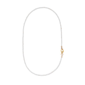 First Class Itsy Pearl Fixed Necklace with Diamond Clasp