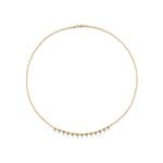 Mirrorball 14K Yellow Gold Ball Chain Necklace with Diamond Trios