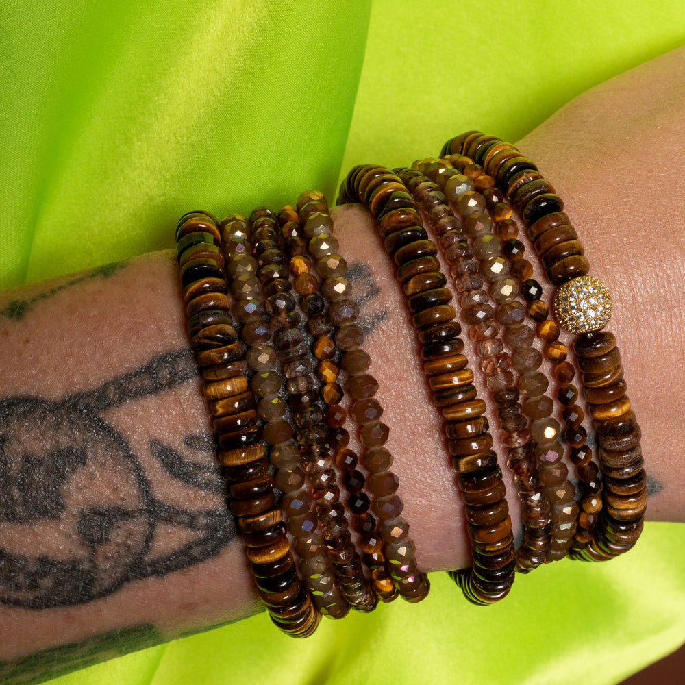 Mahogany Jumbo Tigers Eye Gemstone Bracelet