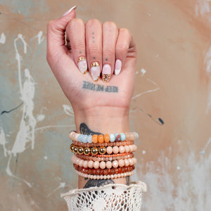 Honeycomb Brown Ombré Moonstone Gemstone Bracelet