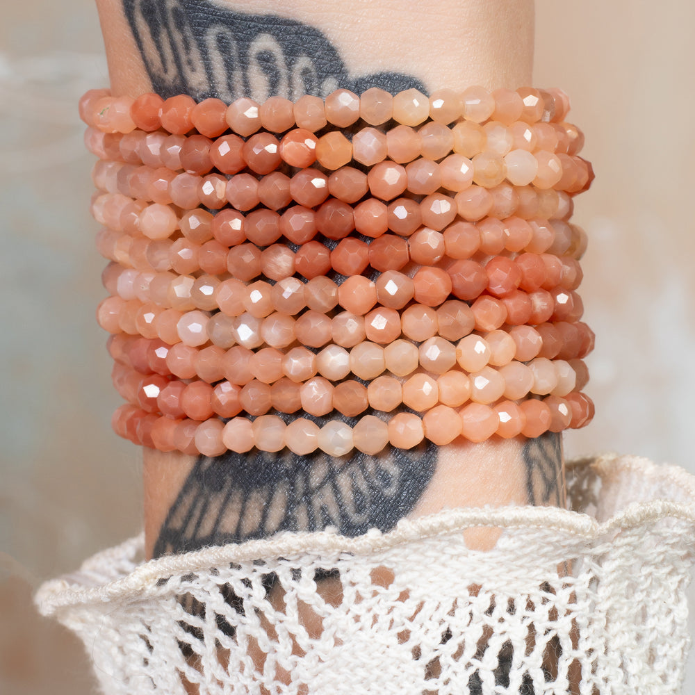 Honeycomb Brown Ombré Moonstone Gemstone Bracelet