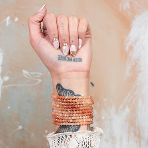 Honeycomb Brown Ombré Moonstone Gemstone Bracelet