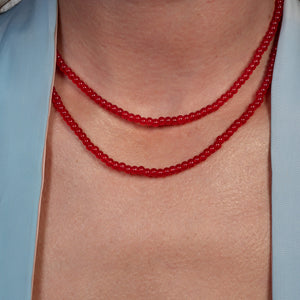 Mum's The Word Coral Gemstone Choker