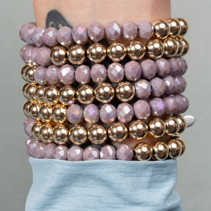 Flip Side Jumbo Crystal & Gold Fill Bead Bracelet