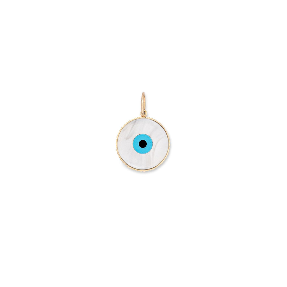 Crew Members Only 14K Yellow Gold Mother of Pearl and Turquoise Evil Eye Charms