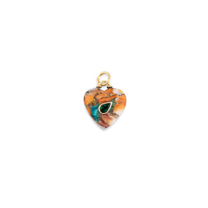 Love Nest Tortoise Turquoise Carved Heart with Gemstone