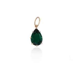 Showtime 14K Yellow Gold and Green Topaz Teardrop Charm