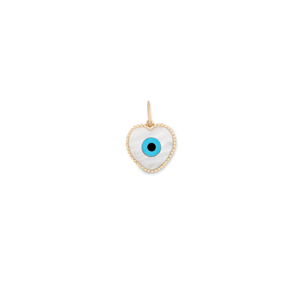 Crew Members Only 14K Yellow Gold Mother of Pearl and Turquoise Evil Eye Charms