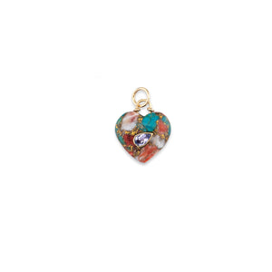 Love Nest Tortoise Turquoise Carved Heart with Gemstone