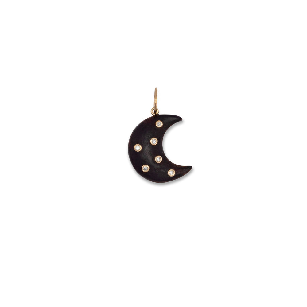 Power Up 14K Yellow Gold, Black Wood and Diamond Charms